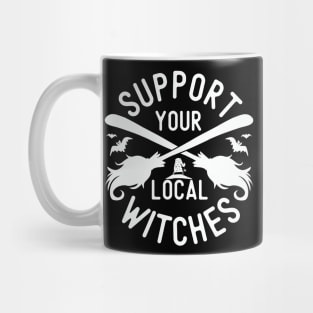 Support Your Local Witches White Text Mug